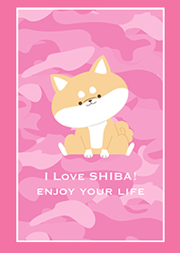 I LOVE SHIBA_camouflage_pink