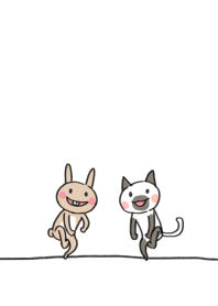 Dancing rabbit and cat.