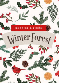 Winter Forest - Berries and Birds