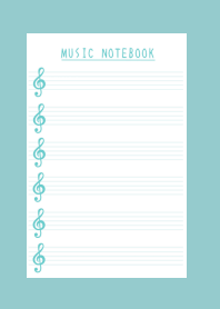 DUSTY MINT GREEN COLOR MUSICAL NOTES