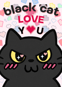 Black cat LOVE YOU