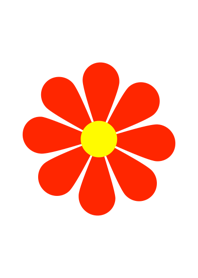 Simple Red Flower [ White ] var. 1