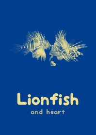 Lionfish & heart Ink blue