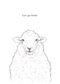 羊の線画（白黒バージョン）