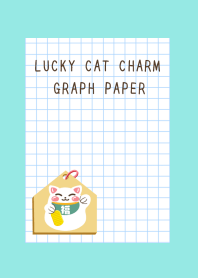 LUCKY CAT CHARM GRAPH PAPER-BLUE GREEN
