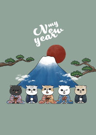 neko new year / dusty green