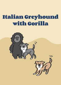 Italian Greyhound (with Gorilla)