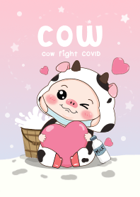 COW FIGHT COVID-PINK