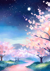 Beautiful night cherry blossoms#591