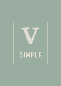 シンプル イニシャル V くすみグリーン