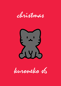 black cat christmas red s06