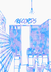 aesthetic record store purple/blue light