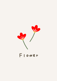 White and red flowers.