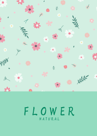 FLOWER MINT GREEN-NATURAL 12