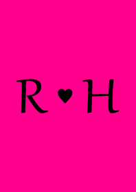 Initial "R & H" Vivid pink & black.