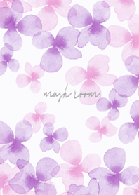 水彩フラワーパープル mush #pop