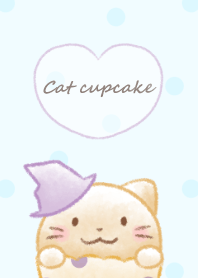 Cat cupcake -blue- dot