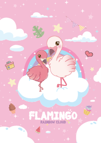 Flamingo Rainbow Cloud Pink