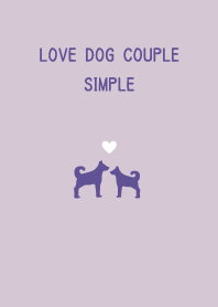 Dog couple simple dull purple purple