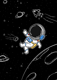 Little Astronaut playing in Galaxy