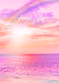 Sunset sky Healing beach Pink