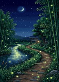 Serene Night in the Bamboo Grove