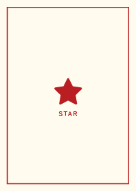 Simple Lucky Star / Beige&Retro Red