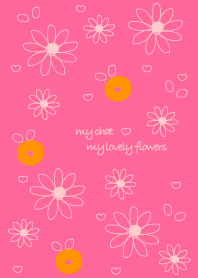 Light pink flowers drawing version 18