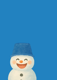 Expressive snowman6 on blue