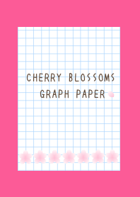CHERRY BLOSSOMS GRAPH PAPER-FLASHY PINK