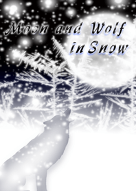 Moon And Wolf in Snow