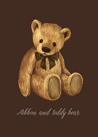 Brown ribbon teddy bear