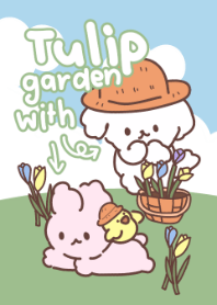 Tulip garden with rabbit and bear :-)