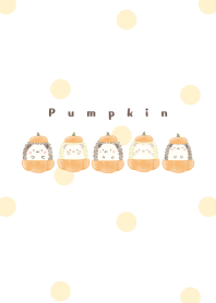 Hedgehog and Pumpkin -white- dot