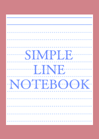 SIMPLE BLUE LINE NOTEBOOK/DUSTY RED