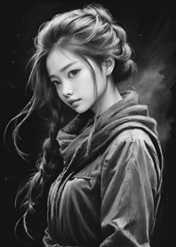 Cute girl illustration, snow winter 8W2