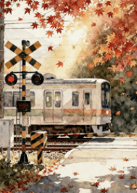 Autumn Train Crossing