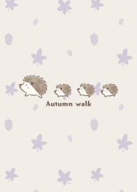 Hedgehog and Autumn walk -purple-