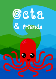 Red Octa and sea life friends