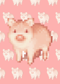 Pig Pattern Theme Pixel Red01