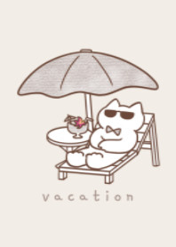 brown ribbon cat(vacation)pastel