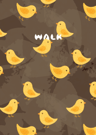 Nordic style birds03 on brown