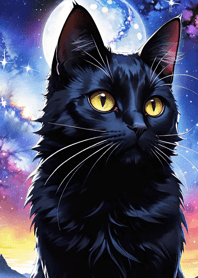 Night Moon Star Cat 9607b5