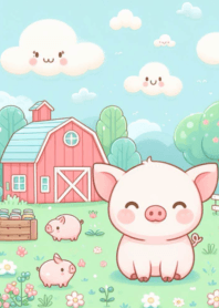 Fat pig on the farm