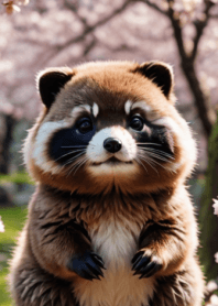 HAPPY RACCOON DOG/cherry blossoms