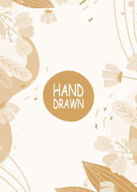 Hand Drawn Floral Whiskey Brown