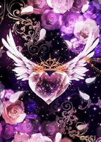 Love luck UP Heart Crystal & Rose