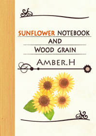 Sunflower notebook and Wood grain No.8
