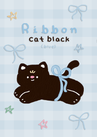 ribbon cat black ( blue )