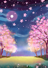 美しい夜桜の着せかえ#2674